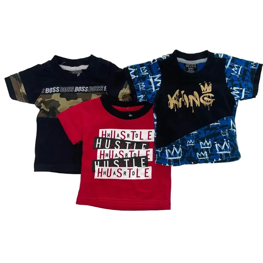 ⭐️0-3 Months Quad Seven Baby Boys T-Shirt Bundle⭐️